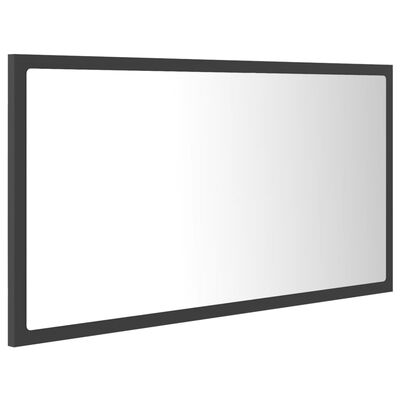 vidaXL LED Bathroom Mirror Gray 31.5"x3.3"x14.6" Acrylic