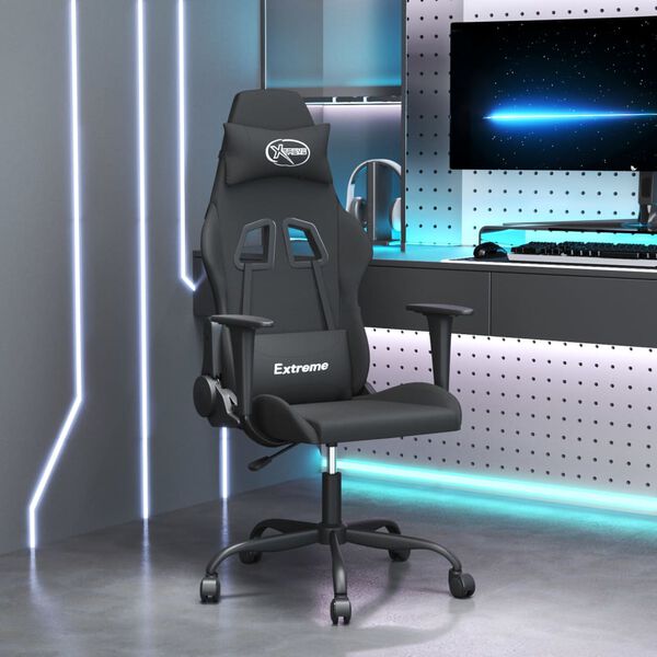 vidaXL Gaming Chair Black Fabric