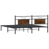 vidaXL Bed Frame Smoked Oak Engineered wood, steel Full Bed Frame