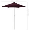 vidaXL Garden Parasol Bordeaux red and dark grey
