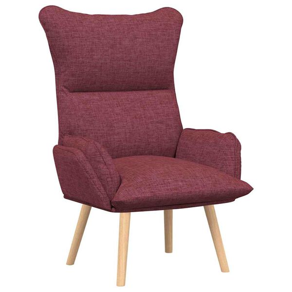 vidaXL Armchair Wine Red 27.17 x 29.13 x 36.61 in Sherpa Fabric