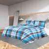 vidaXL Duvet Cover Set Blue and Grey 100% Cotton Duvet Cover Set