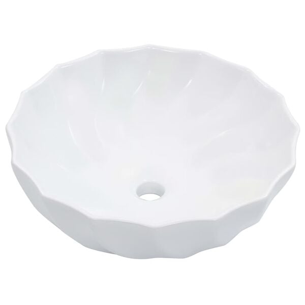 vidaXL Wash Basin 18.1x6.7" Ceramic White