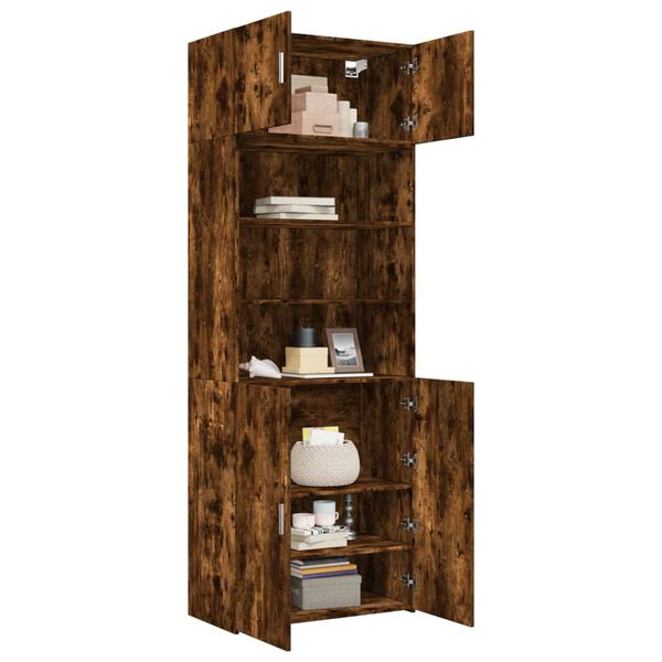 vidaXL Storage Cabinet Smoked Oak Engineered Wood Extra Tall