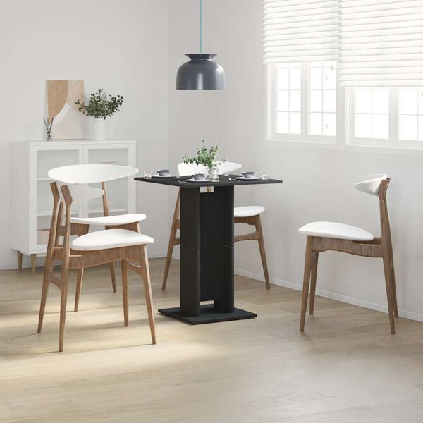 vidaXL Bistro Table Black Engineered Wood Standard Simple Bistro Table