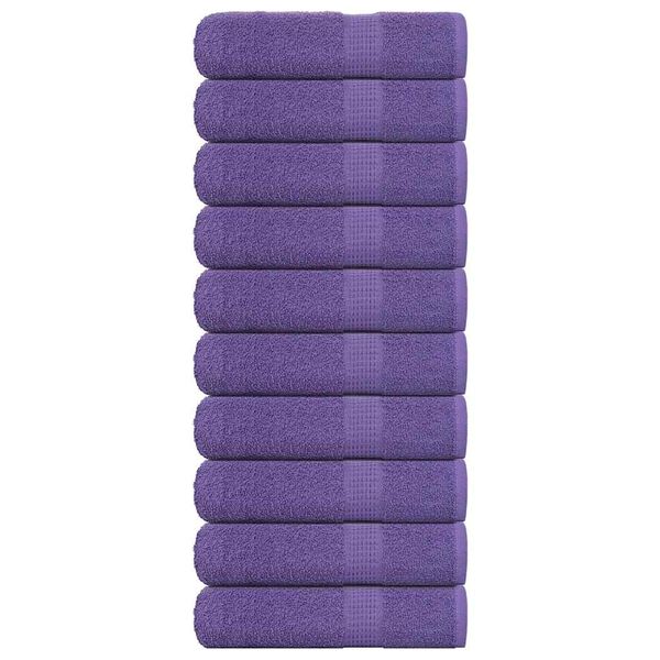 vidaXL Hand Towel Set of 10 Purple 100% Cotton 19.7 x 39.4 in