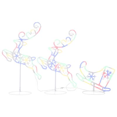 vidaXL Acrylic Christmas Flying Reindeer&Sleigh 102.4"x8.3"x34.3" Colorful
