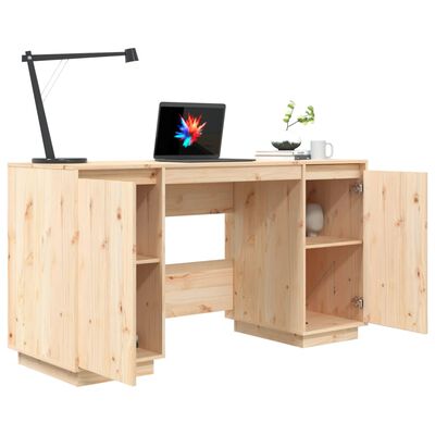 vidaXL Desk 55.1"x19.7"x29.5" Solid Wood Pine