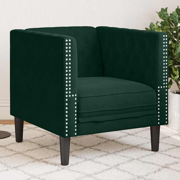vidaXL Chesterfield Sofa Chair Dark Green