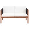 vidaXL Garden Sofa Natural wood color, Black