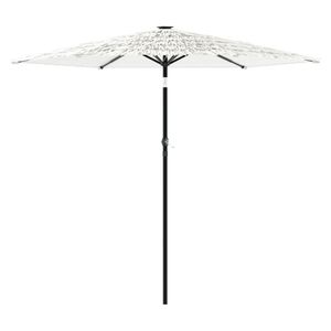 vidaXL Garden Parasol White Polyester Large Foldable Garden Parasol