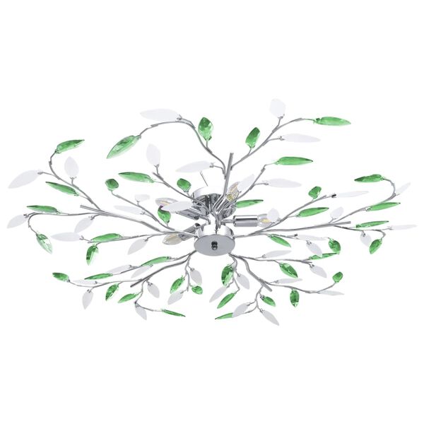 vidaXL Ceiling Lamp Green, Chrome Chrome, Acrylic Medium Lights