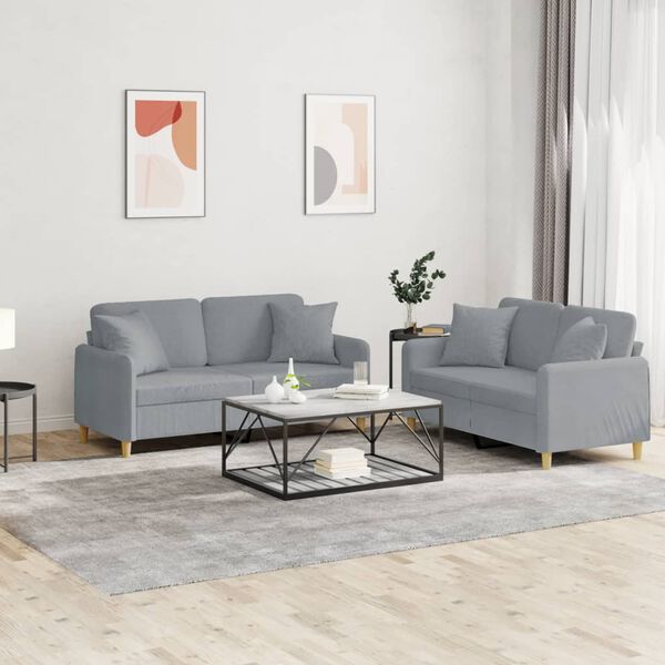 vidaXL Sofa Set Light gray