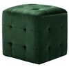 vidaXL Pouffe Green Velvet, Wood 11.8 x 11.8 x 11.8 in Cube Ottoman