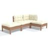 vidaXL Garden Lounge Set Honey brown Solid pinewood Large Modular