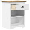 vidaXL Bedside Cabinet White, Brown Solid pine wood, engineered wood, metal