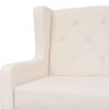 vidaXL Sofa Set Cream White Polyester, Wood Medium Modern Sofa Set