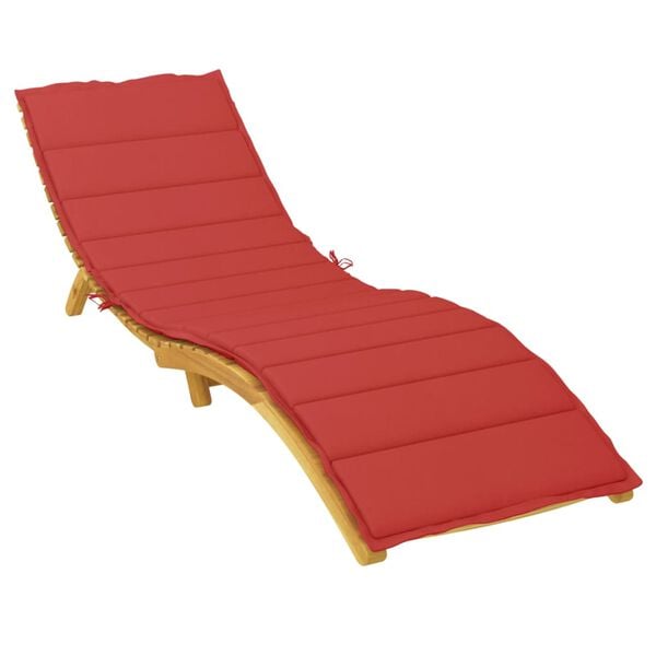 vidaXL Sun Lounger Cushion Red Oxford fabric, Foam fiber 78.7x27.6x1.2 in