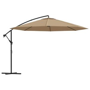 vidaXL Cantilever Garden Parasol Taupe Polyester Large Tiltable