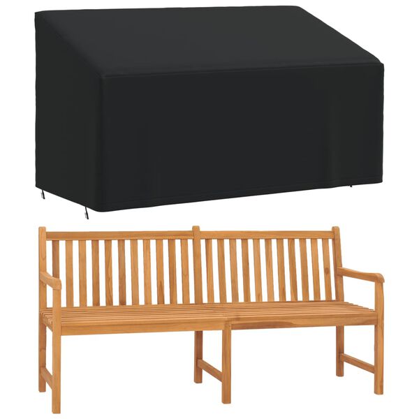 vidaXL Bench Cover Black 420D Oxford fabric with PU coating 3-seater