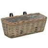 vidaXL Balcony Planter Set of 2 Brown Wicker with PE lining Medium