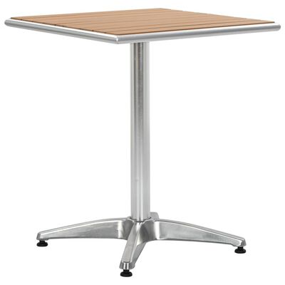 vidaXL Patio Table Silver 23.6"x23.6"x27.6" Aluminum and WPC