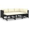 vidaXL Garden Lounge Set Black PE rattan 6 Piece Set Light Weight