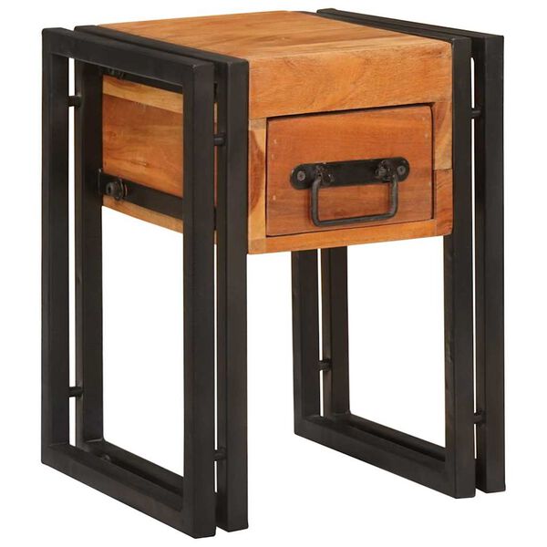 vidaXL End Table 11.81 x 11.81 x 15.75 in Solid Acacia Wood