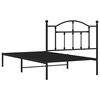 vidaXL Bed Frame Black Powder-Coated Steel Single Bed Frame