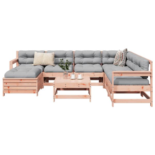 vidaXL Garden Sofa Set Reddish-brown Solid Douglas fir wood, Plywood Large