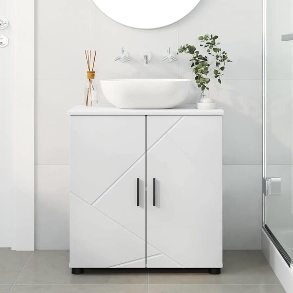vidaXL Bathroom Cabinet with Storage White 24.02 x 13.78 x 25.20 in