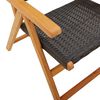 vidaXL Garden Chair Set of 6 Black Solid Acacia Wood Regular Chair Size