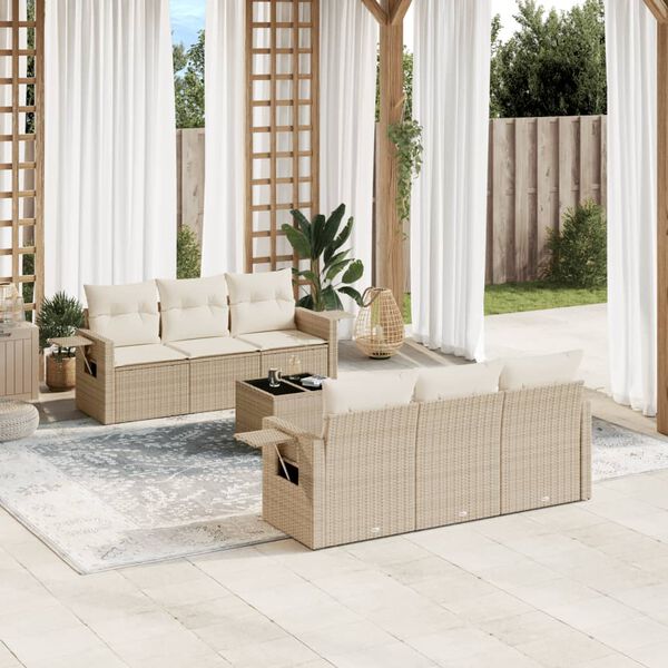 vidaXL Garden Sofa Set Beige