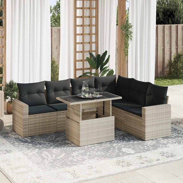 vidaXL Garden Sofa Set Light grey