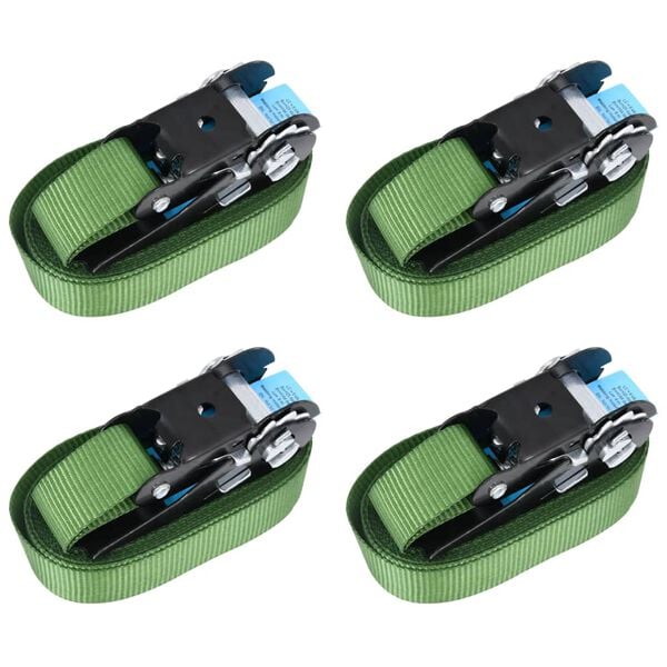 vidaXL Ratchet Tie Down Straps 4 pcs 800 daN 19.7 ' Green