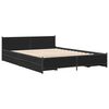 vidaXL Bed Frame Black Engineered wood, steel King Bed Frame