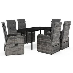 vidaXL Garden Dining Set Grey and Black