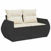 vidaXL Garden Sofa Set Black PE Rattan, Powder-Coated Steel, Tempered Glass