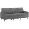 vidaXL Sofa Set Dark grey Fabric (100% polyester), metal, textilene, plywood