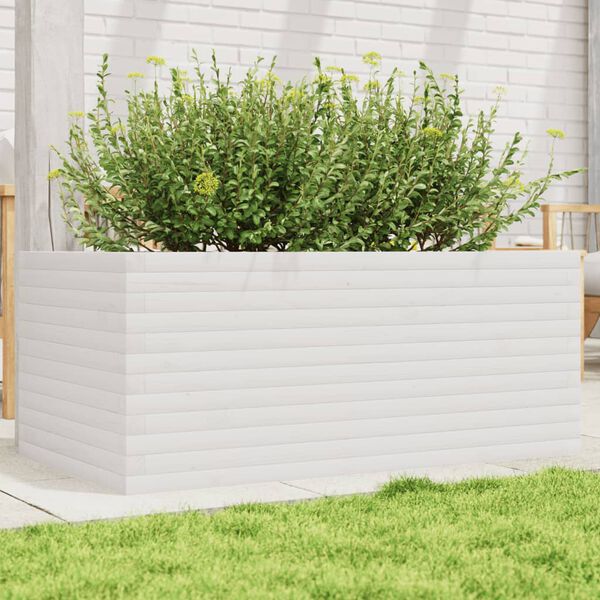 vidaXL Garden Planter White Solid pinewood Large Durable
