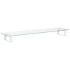 vidaXL Monitor Stand White 31.5"x7.9"x3.1" Tempered Glass and Metal