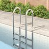 vidaXL Pool Ladder Silver 304 Stainless Steel, Plastic