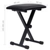 vidaXL Double Braced Keyboard Stand and Stool Set Black