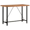 vidaXL Bar Table Natural Wood Solid Acacia wood and Iron 59.1 in long