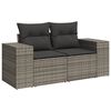 vidaXL Patio Sofa Set Grey PE rattan, powder-coated steel, solid acacia wood