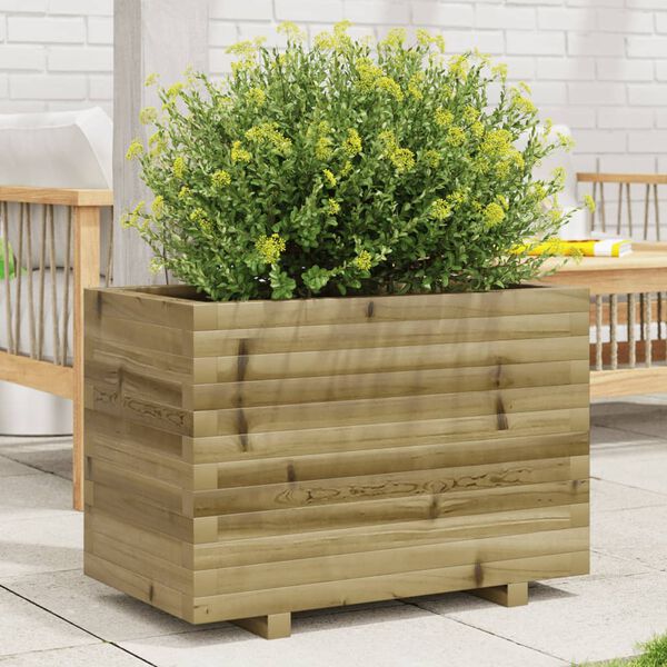 vidaXL Garden Planter Natural Pine Treated pinewood 27.6 x 15.7 x 19.5 in