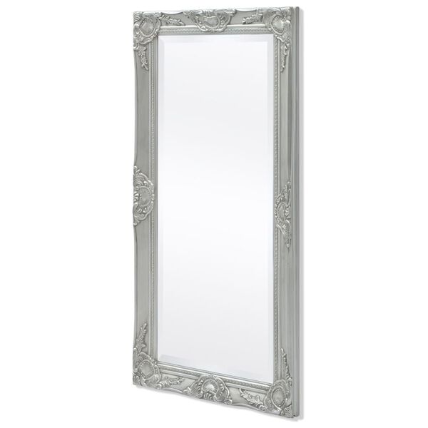 vidaXL Wall Mirror Silver Wood, glass, engineered wood 39.4 x 19.7 in