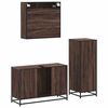 vidaXL Bathroom Furniture Set Brown Oak Engineered wood, metal, glass