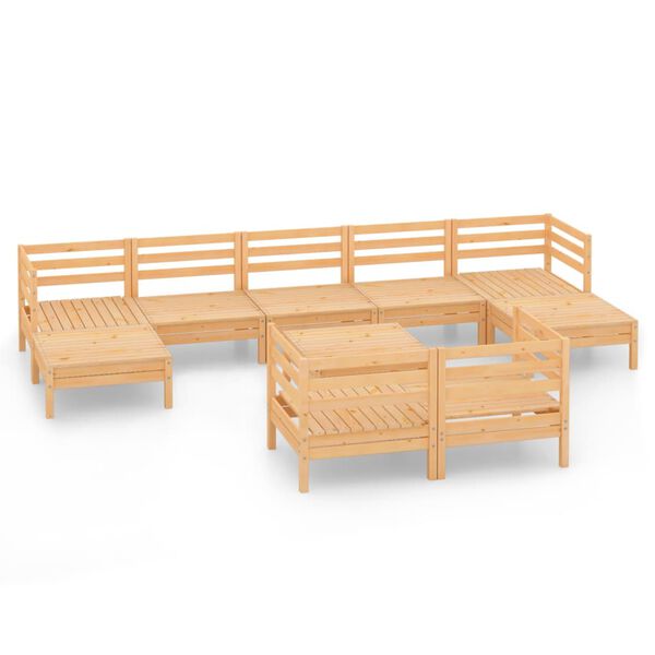 vidaXL Garden Lounge Set Natural wood Solid pine wood Large Modular