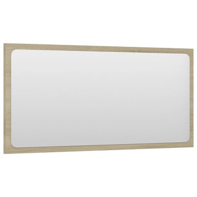 vidaXL Bathroom Mirror Sonoma Oak 31.5"x0.6"x14.6" Chipboard